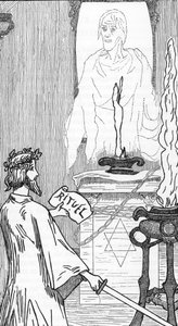 Spiritisme: Oproeping van geesten Tekening door Henry de Malvost uit 