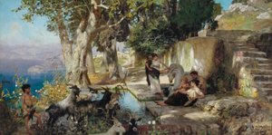 Bij de fontein door Henryk Siemiradzki