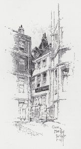 Hoek in Hare Court (gravure)