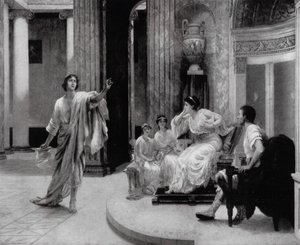 De Romeinse dichter Vergilius declameert aan keizerin Octavia zijn elegie over de dood van haar zoon, Marcellus door Herbert (after) Sidney