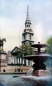 Kerk van St Martin-in-the-Fields, Trafalgar Square, Londen, ca. 1930s door Herbert Felton
