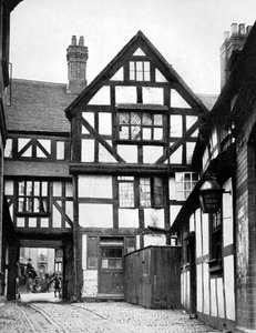 Binnenplaats van de Unicorn Inn, Shrewsbury, Shropshire, Engeland, 1924-1926