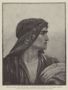 Hoofd van St. Johannes, uit het schilderij De terugkeer van Calvarie door Herbert Gustave Schmalz