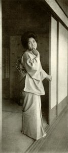 Een dienstmeid van mooi Japan, 1910 door Herbert Ponting