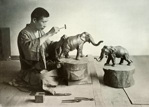 De bronzen beeldhouwer, 1910 door Herbert Ponting