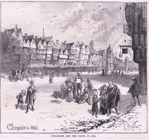 Cheapside AD 1660 door Herbert Railton