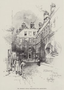 Het huis van Dr. Johnson, bedreigd met vernietiging door Herbert Railton