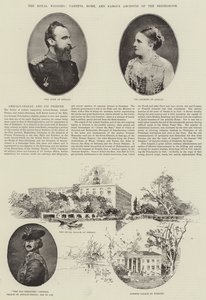 Het koninklijk huwelijk, ouders, thuis en beroemde voorouder van de bruidegom door Herbert Railton