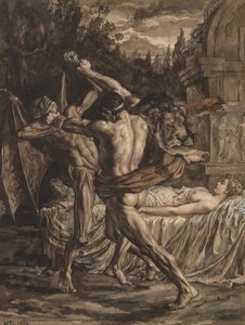 Hercules worstelt met de Dood om de ziel van Alcestis