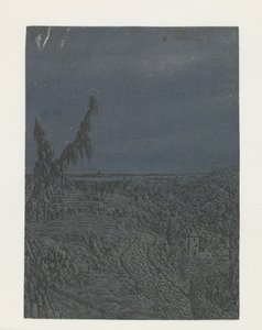 Landschap met een plateau, een rivier in de verte door Hercules Segers