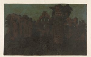 Ruïnes van de abdij van Rijnsburg (grote versie) door Hercules Segers