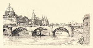 Werken aan de oude Pont Notre-Dame, 1913-1915 door Herman Armour Webster
