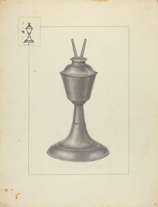 Camphene lamp door Herman Bader