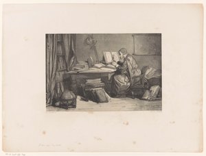 Geleerde in een studeervertrek door Herman Frederik Carel ten Kate