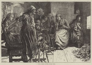 Een winteravond in de Beierse Tirol door Herman Gustave Herkomer