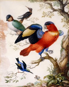 Vier vogels in hout door Herman Henstenburgh
