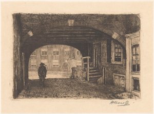 Sint-Pieterspoort in Amsterdam door Herman Heuff (signed by artist)