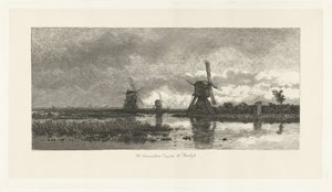 Landschap met molens door Herman Löwenstam