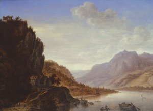 Bergachtig Rivierlandschap door Herman the Younger Saftleven