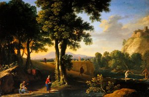 De Heilige Familie in een Landschap, c.1640 door Herman van Swanevelt