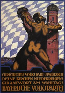 Christenen! Zal Spartacus uw kerken neerhalen, 1919 door Hermann Keimel
