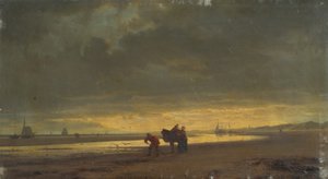 Hollandse kust bij eb door Hermann Mevius