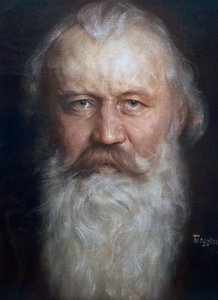 Portret van Johannes Brahms (Hamburg) door Hermann Torggler