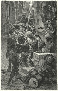Botsing tussen studenten en Landsknechten in Erfurt, 1510 door Hermann Vogel