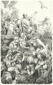 Cola di Rienzo geeft het volk van Rome een nieuwe grondwet, 1347 door Hermann Vogel