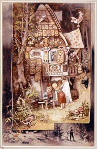 Hans en Grietje, sprookje van Grimm - illustratie door Hermann Vogel