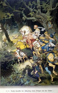 Illustratie van Vogel voor een verhaal van de broers Jacob (1785-1863) en Wilhelm (1786-1859) Grimm