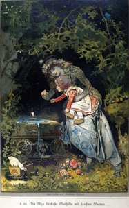 Illustratie van Vogel voor een verhaal van de gebroeders Jacob (1785-1863) en Wilhelm (1786-1859) Grimm door Hermann Vogel