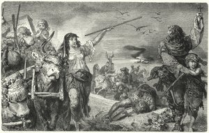 Leden van de Waldenzenbeweging op de vlucht voor vervolging door Hermann Vogel