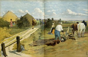 Boeren zagen de passage van plunderaars en rovers gevangen door het koninklijke leger van Hendrik IV. Illustratie