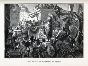 De terugkeer van Alcibiades naar Athene, 1882 door Hermann Vogel