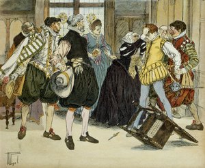 De aanval van Jean Chatel (1575-1594) op 27 december 1594, die het hotel van Gabrielle d