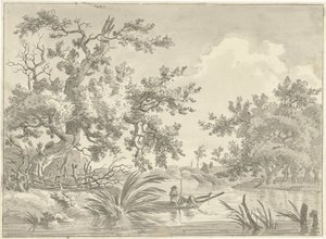 Landschap met twee vissers door Hermanus Fock
