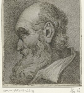 Portret van een grijsaard, en profil