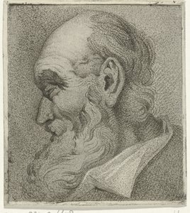 Portret van een grijsaard, en profil