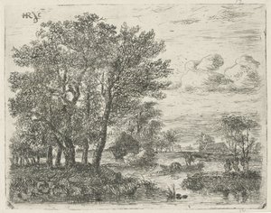 Vissers in een boot door Hermanus Jan Hendrik van Rijkelijkhuysen
