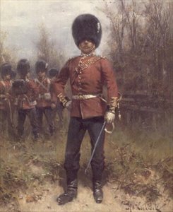 Portret van een Officier van de Grenadier Guards door Hermanus Koekkoek
