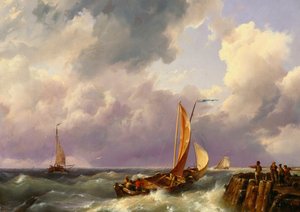 Schepen bij een Steiger, 1852