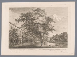 Gezicht op het Doopsgezinde Weeshuis te Amsterdam door Hermanus Petrus Schouten (possibly)
