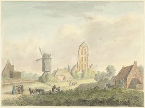 Kerk van het dorp Westkapelle in Zeeland