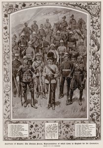 De overzeese strijdkrachten, vertegenwoordigers die naar Engeland kwamen voor de kroning van koning George V door Hermanus Willem Koekkoek