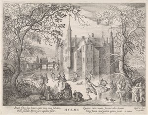 Activiteiten op het ijs voor kasteel Zuylen