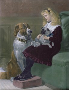 Haar enige speelkameraadjes, gegraveerd door George H. Every, uitgegeven door Arthur Lucas, 1872