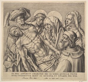 Het lichaam van Christus dragen door Hieronymous Wierix