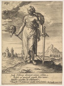 Judith, van Willem van Haecht, Tyrannorum proemia door Hieronymous Wierix