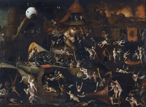 Afdaling naar de hel door Hieronymus (school of) Bosch